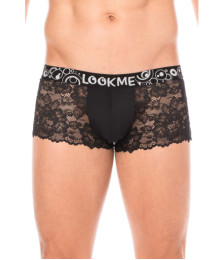 Boxer noir en dentelle délicate - LM2006-67BLK